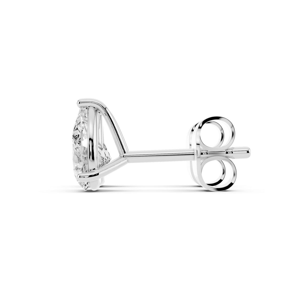 Pair of pear-shaped lab-grown diamond stud earrings