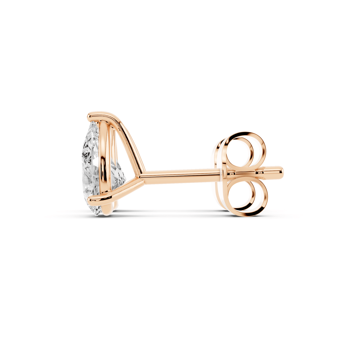 Pair of pear-shaped lab-grown diamond stud earrings
