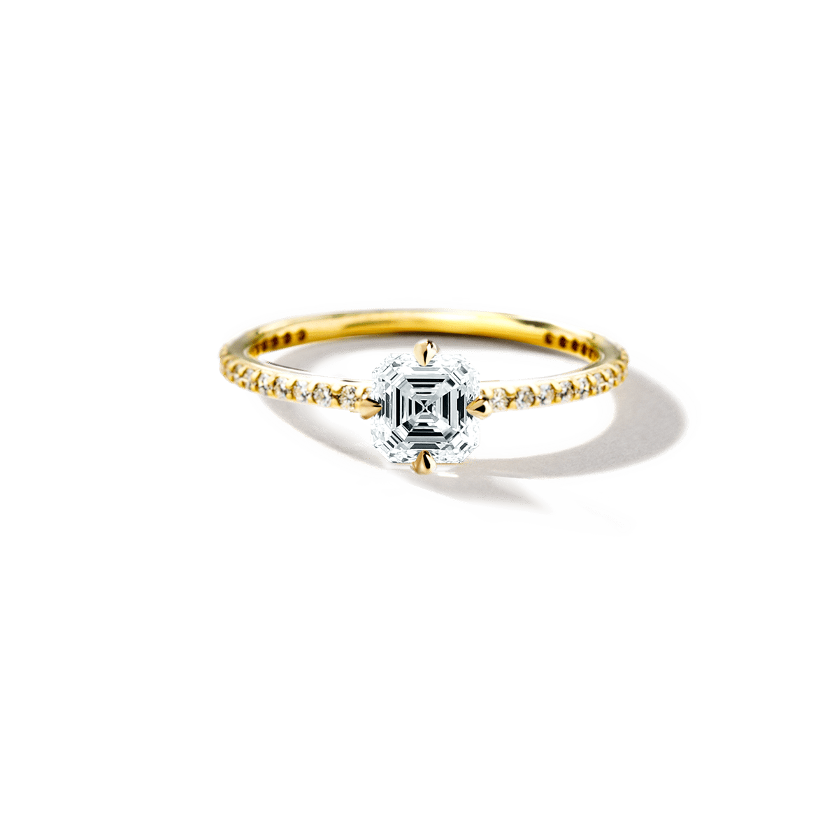 Solitaire Pave Engagement Ring