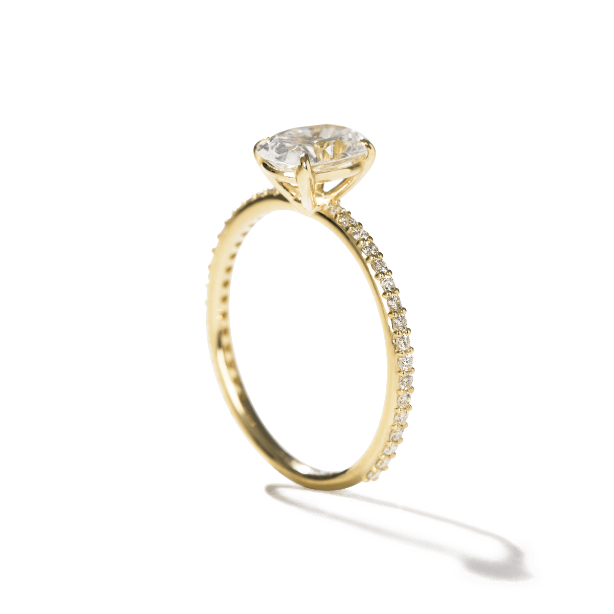 Solitaire Pave Engagement Ring