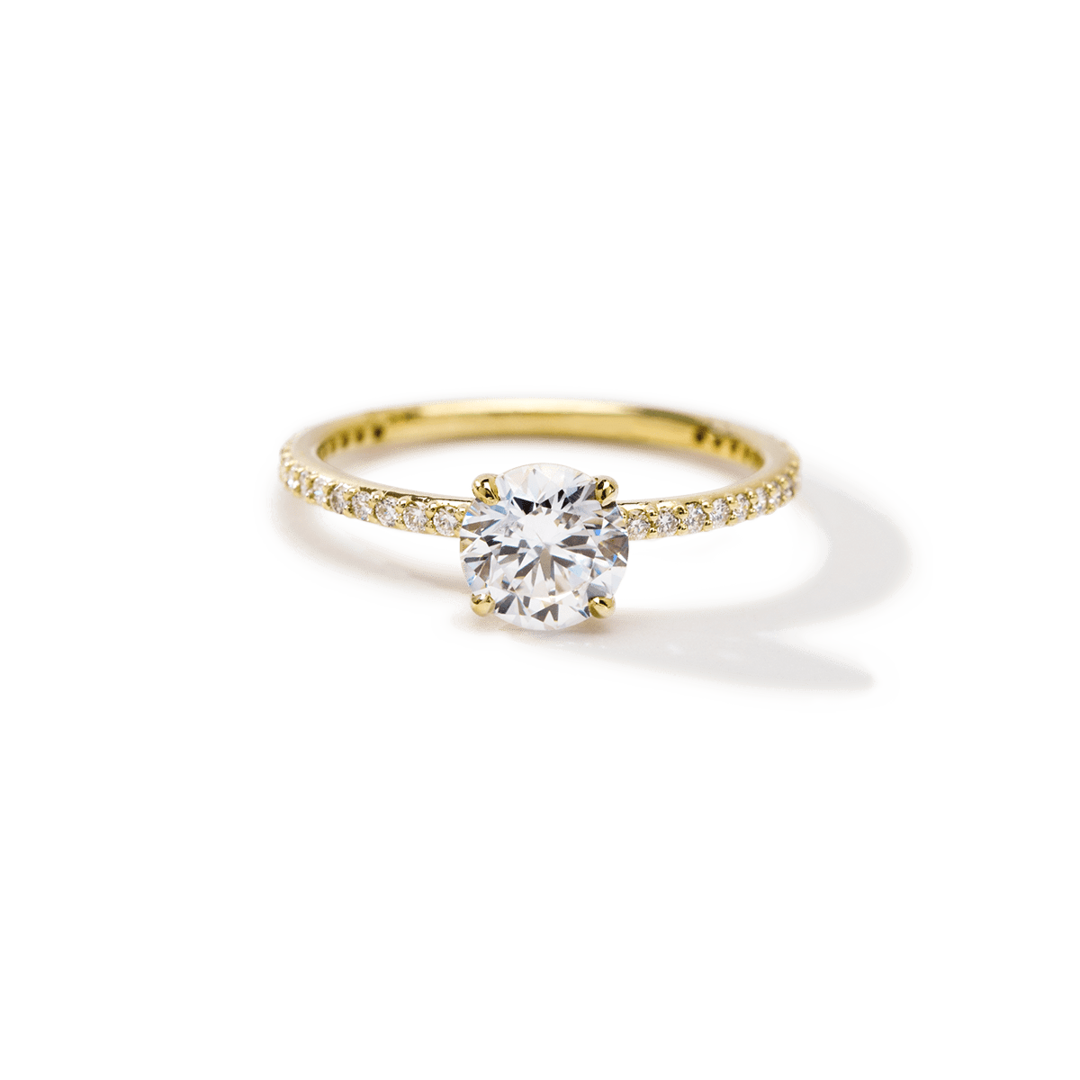 Solitaire Pave Engagement Ring