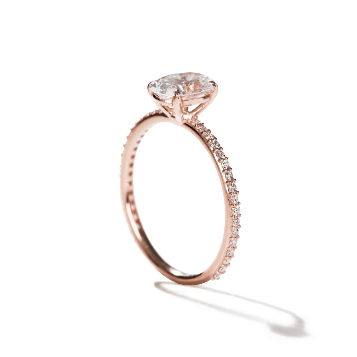 Solitaire Pave Engagement Ring