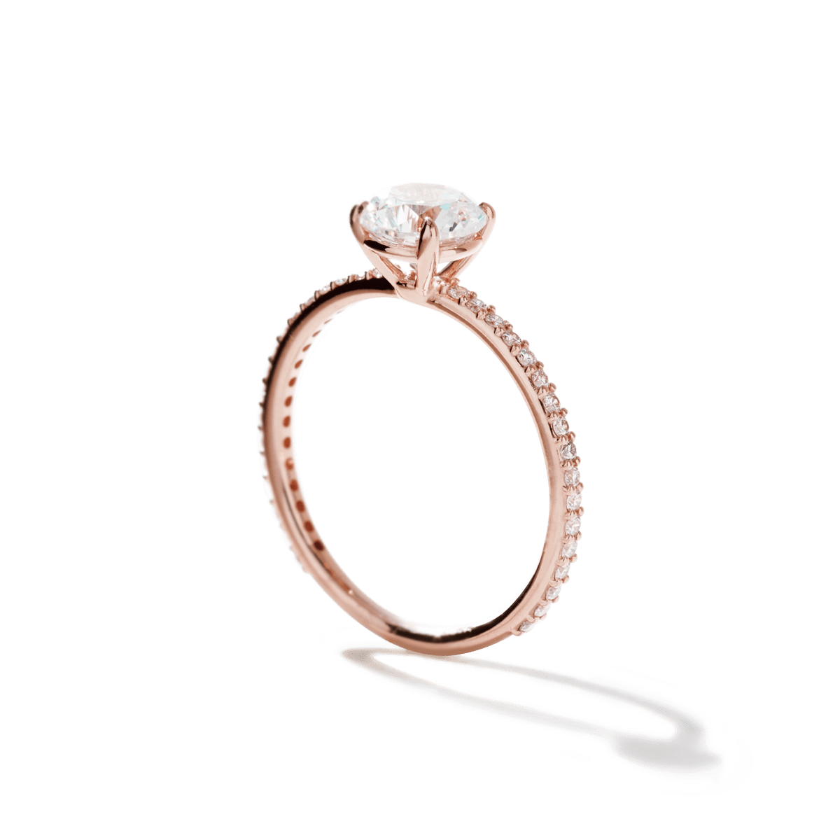 Solitaire Pave Engagement Ring
