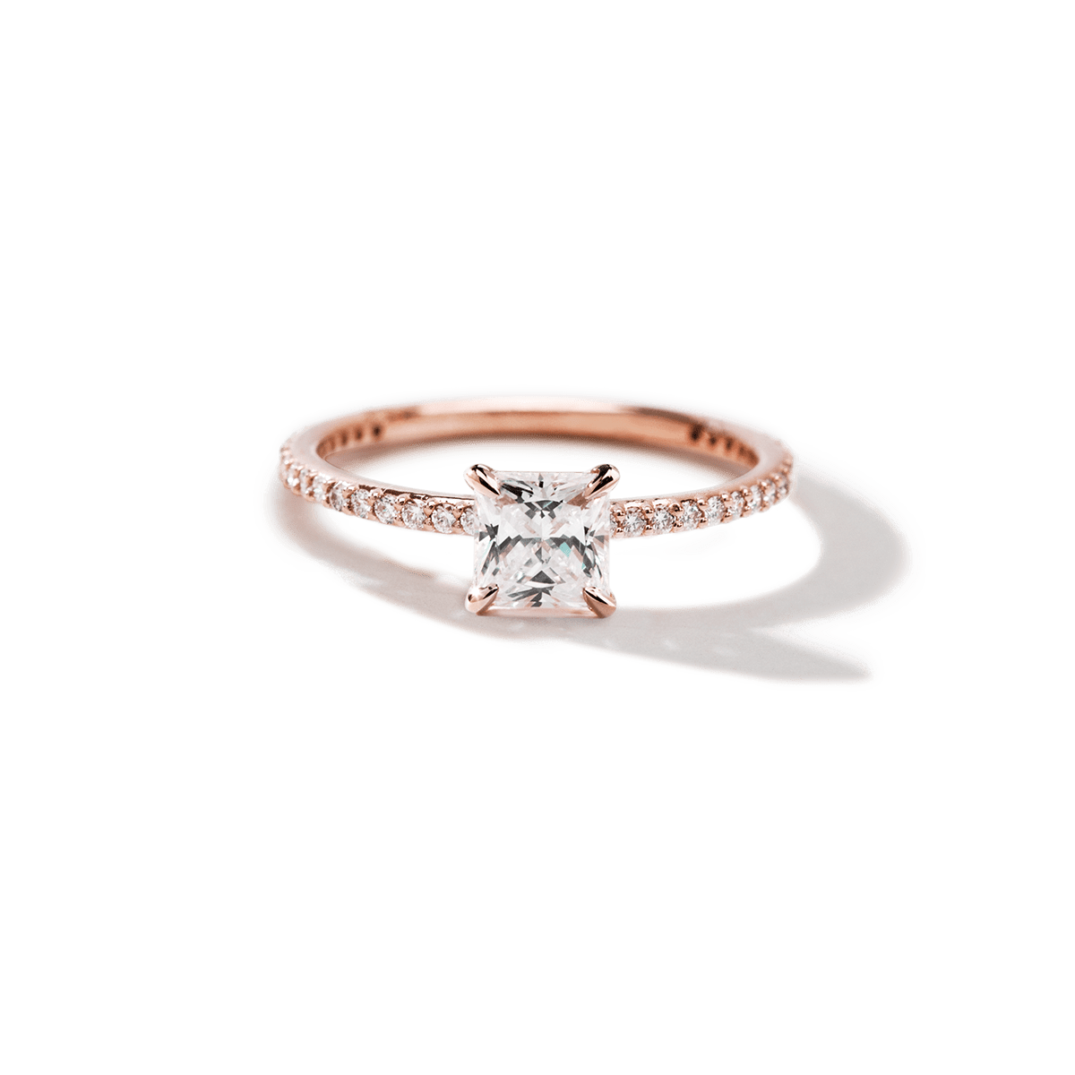 Solitaire Pave Engagement Ring