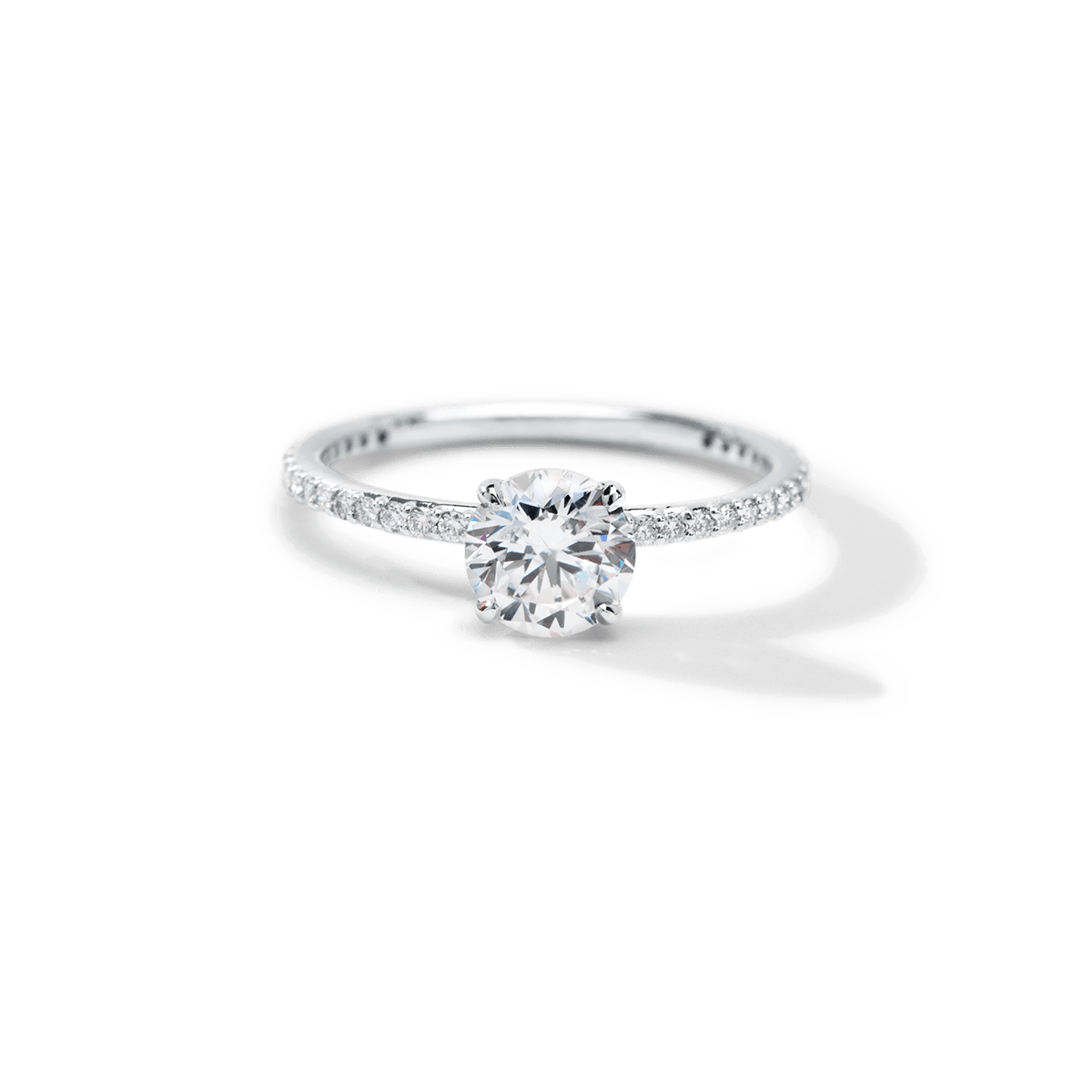 Solitaire Pave Engagement Ring