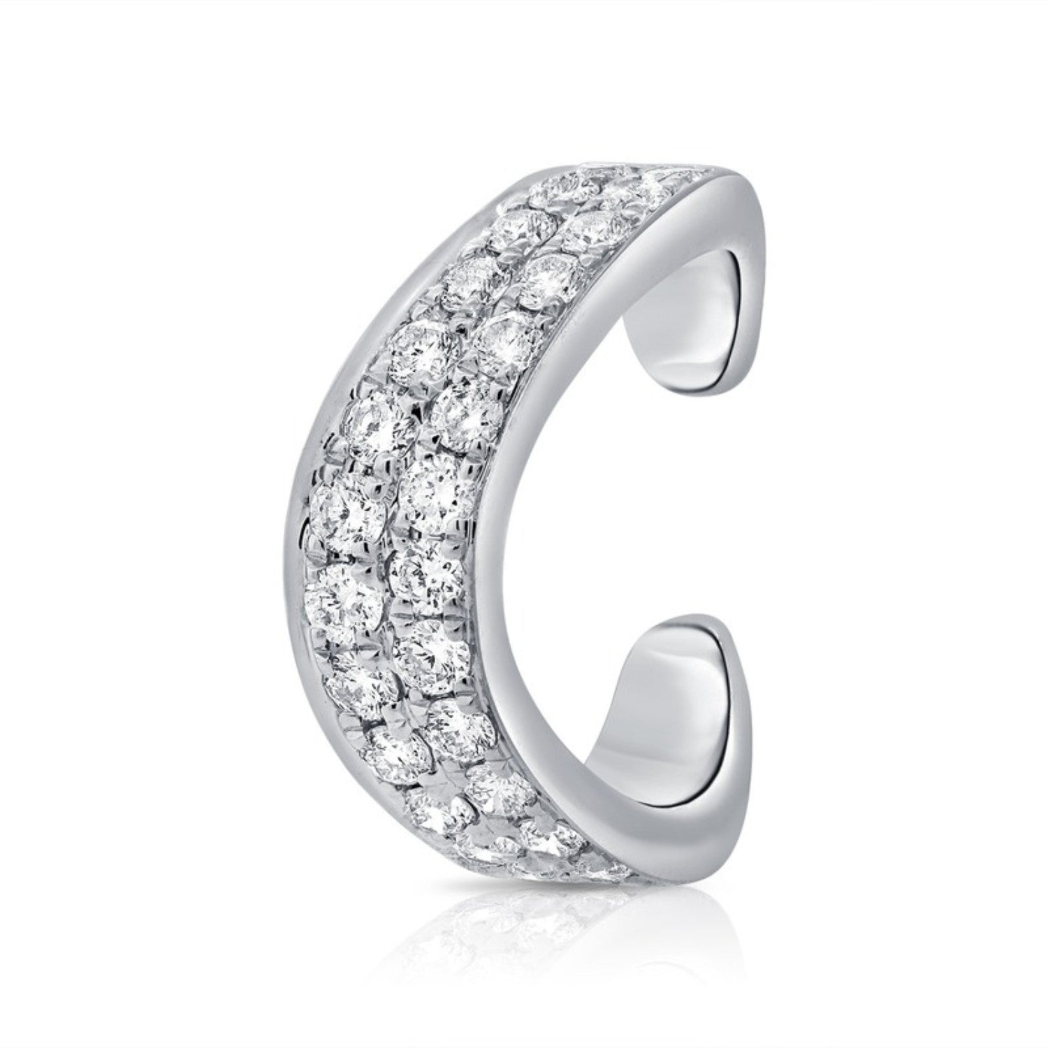 Tapered Pavé Diamond Ear Cuff in 14K white gold