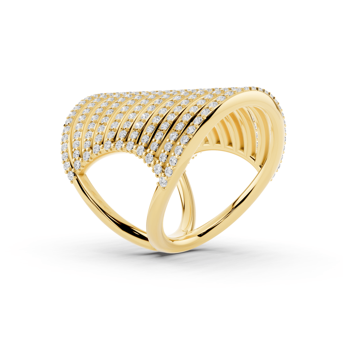 Eleven-Row Pavé Lab-Grown Diamond Ring