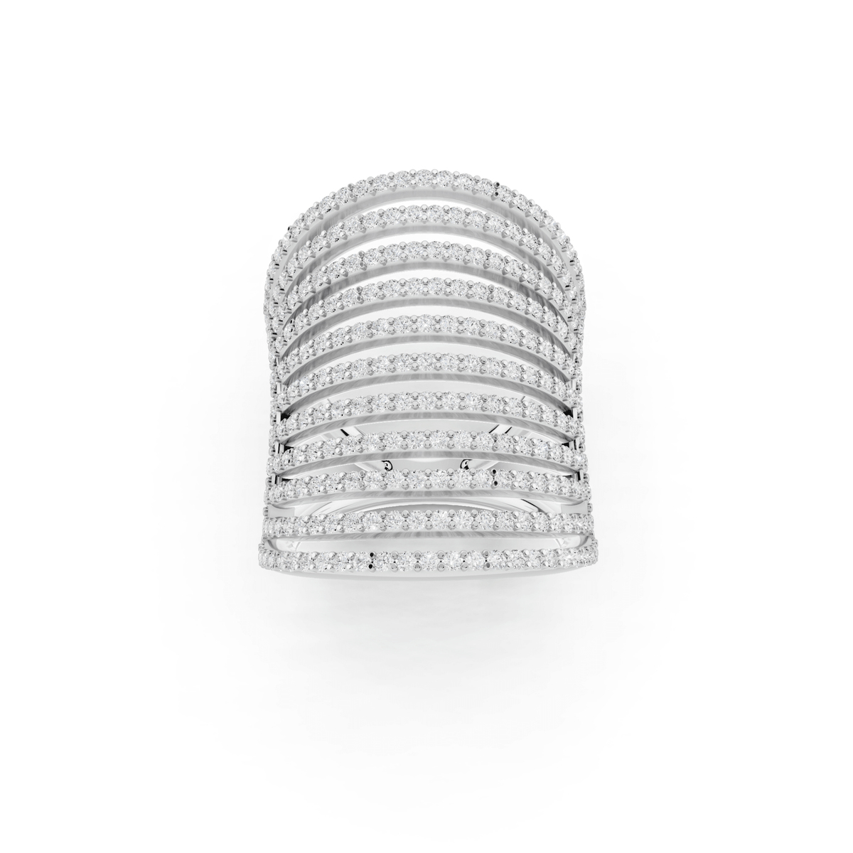 Eleven-Row Pavé Lab-Grown Diamond Ring