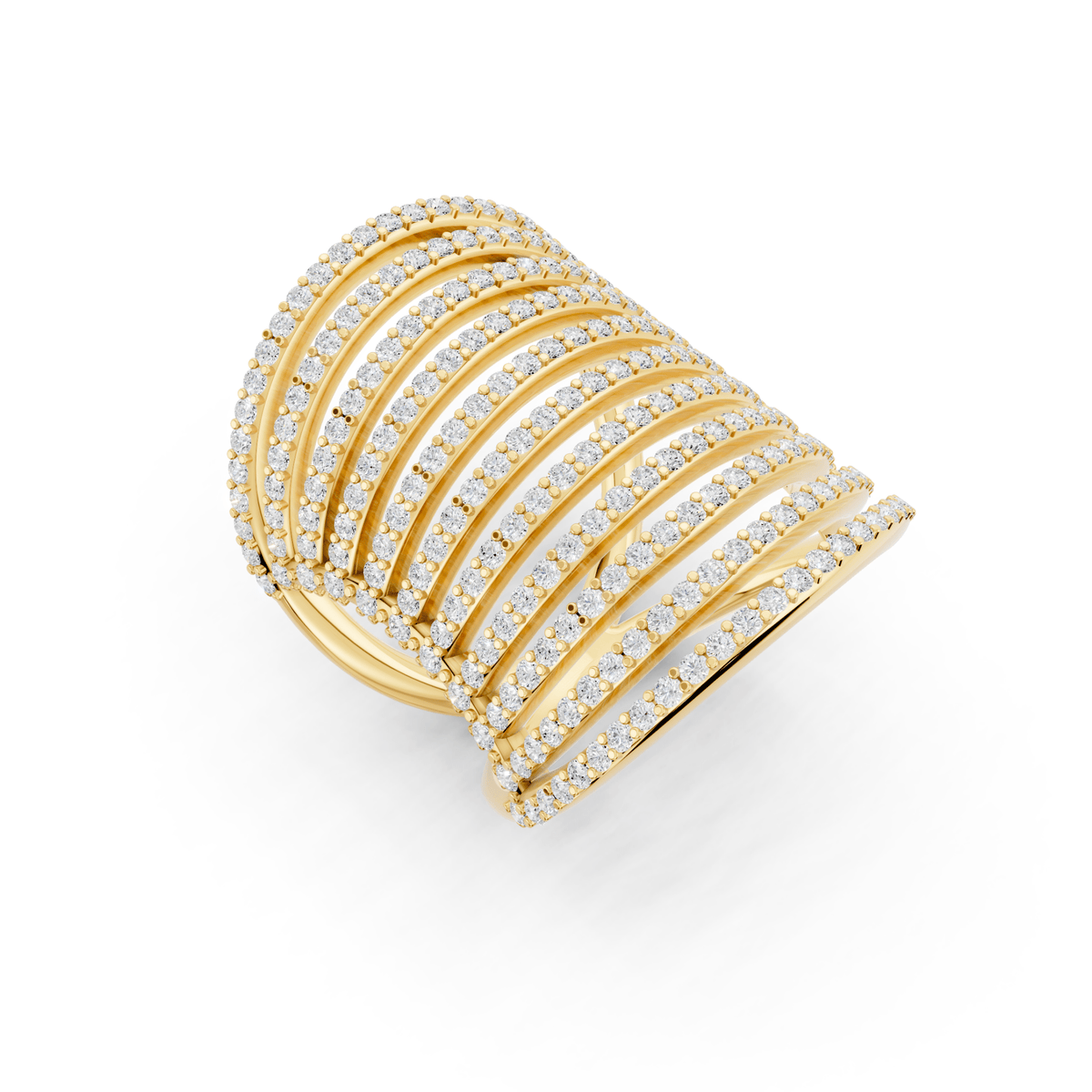 Eleven-Row Pavé Lab-Grown Diamond Ring