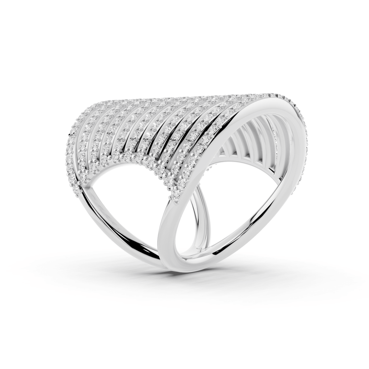 Eleven-Row Pavé Lab-Grown Diamond Ring