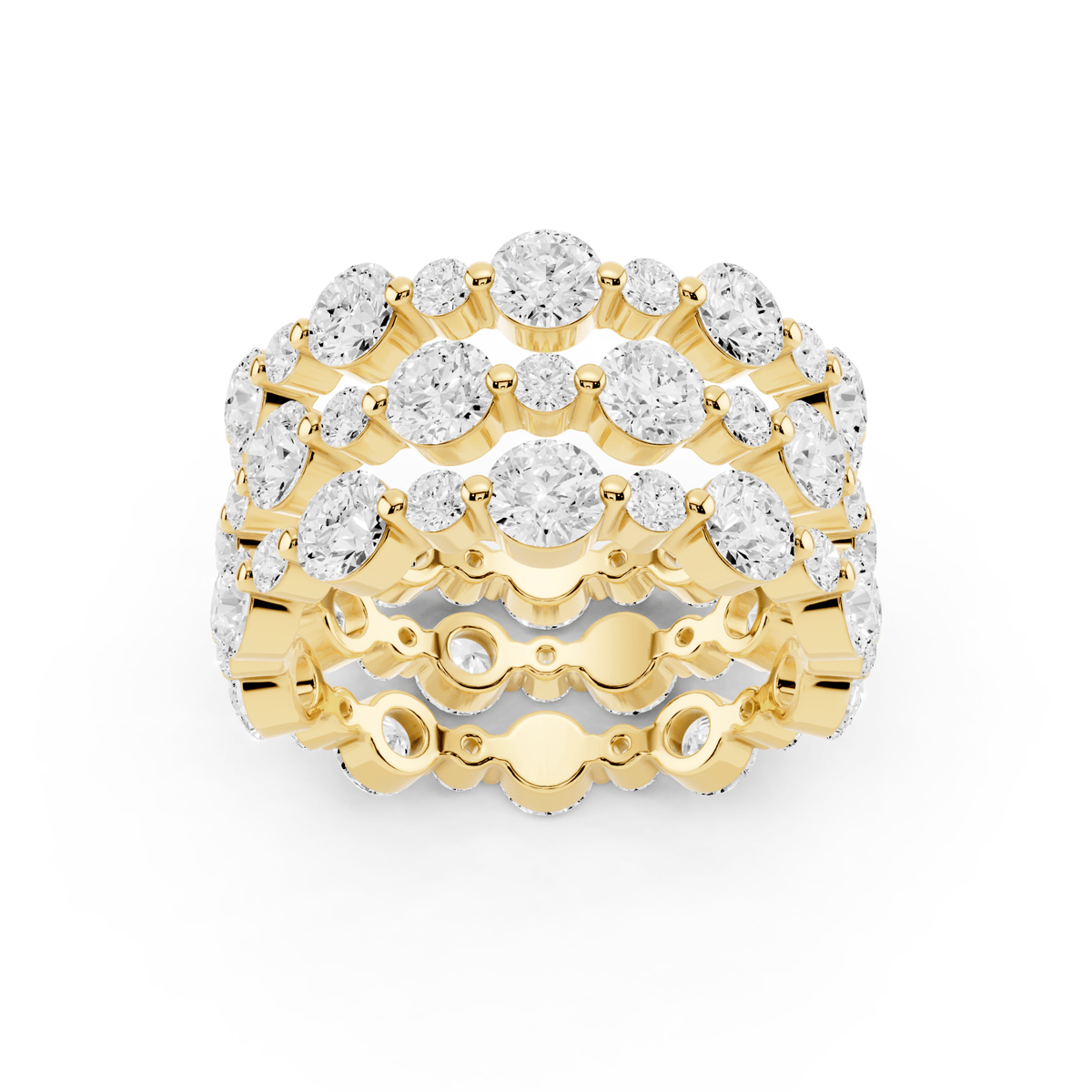 Bubble Lab-Grown Diamond Eternity Bands, Set of Three