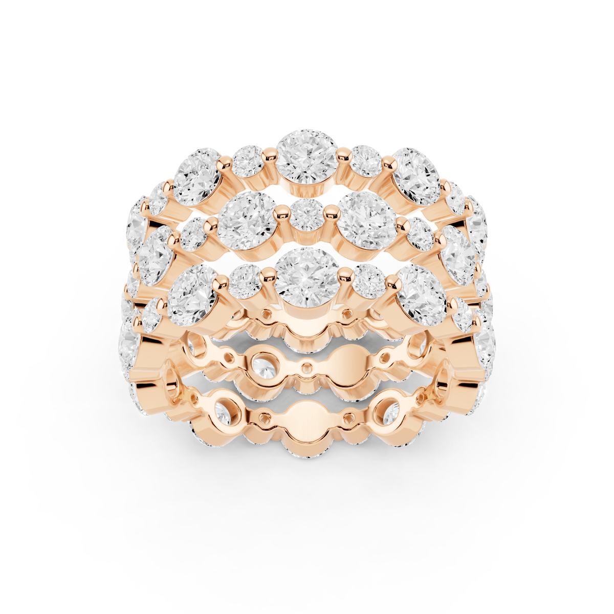 Bubble Lab-Grown Diamond Eternity Bands, Set of Three