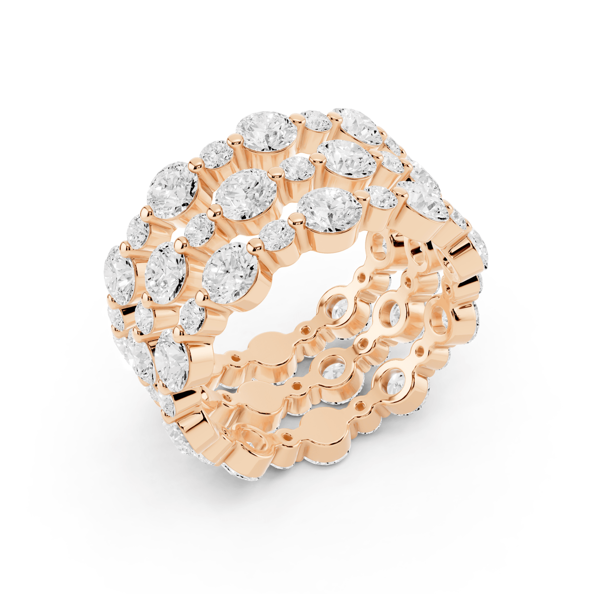 Bubble Lab-Grown Diamond Eternity Bands, Set of Three