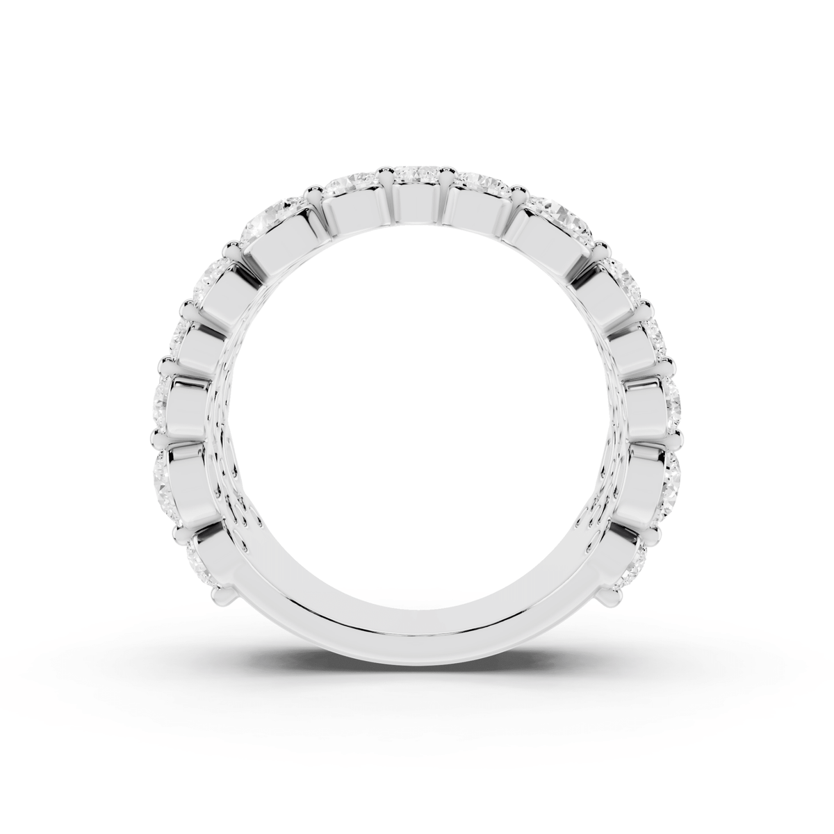 Three-Row Bubble Lab-Grown Diamond Ring