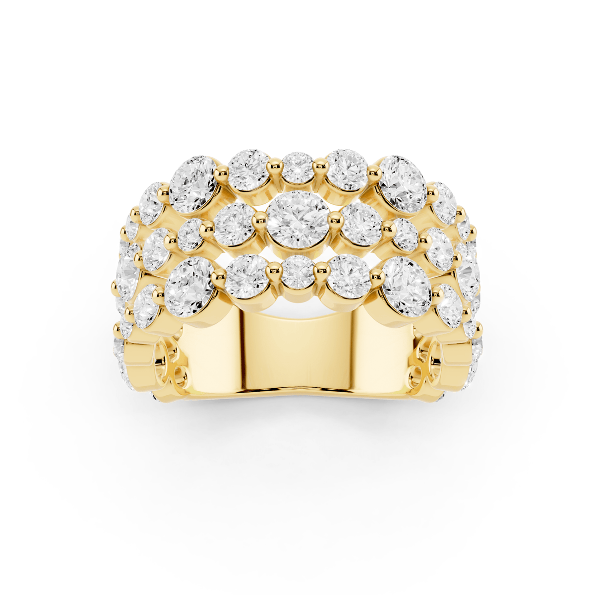 Three-Row Bubble Lab-Grown Diamond Ring