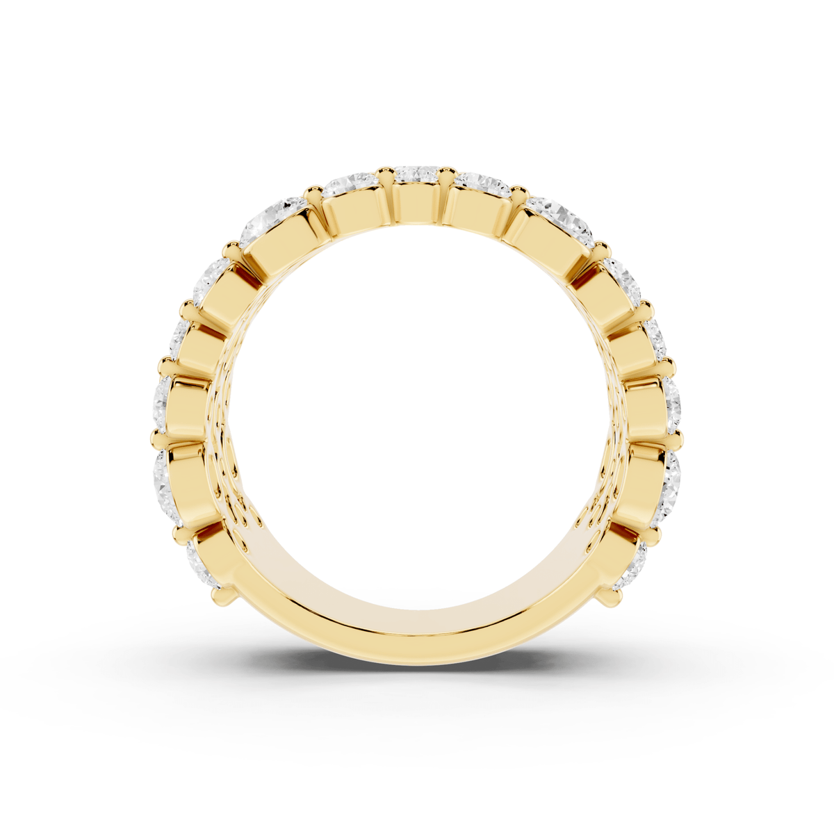 Three-Row Bubble Lab-Grown Diamond Ring