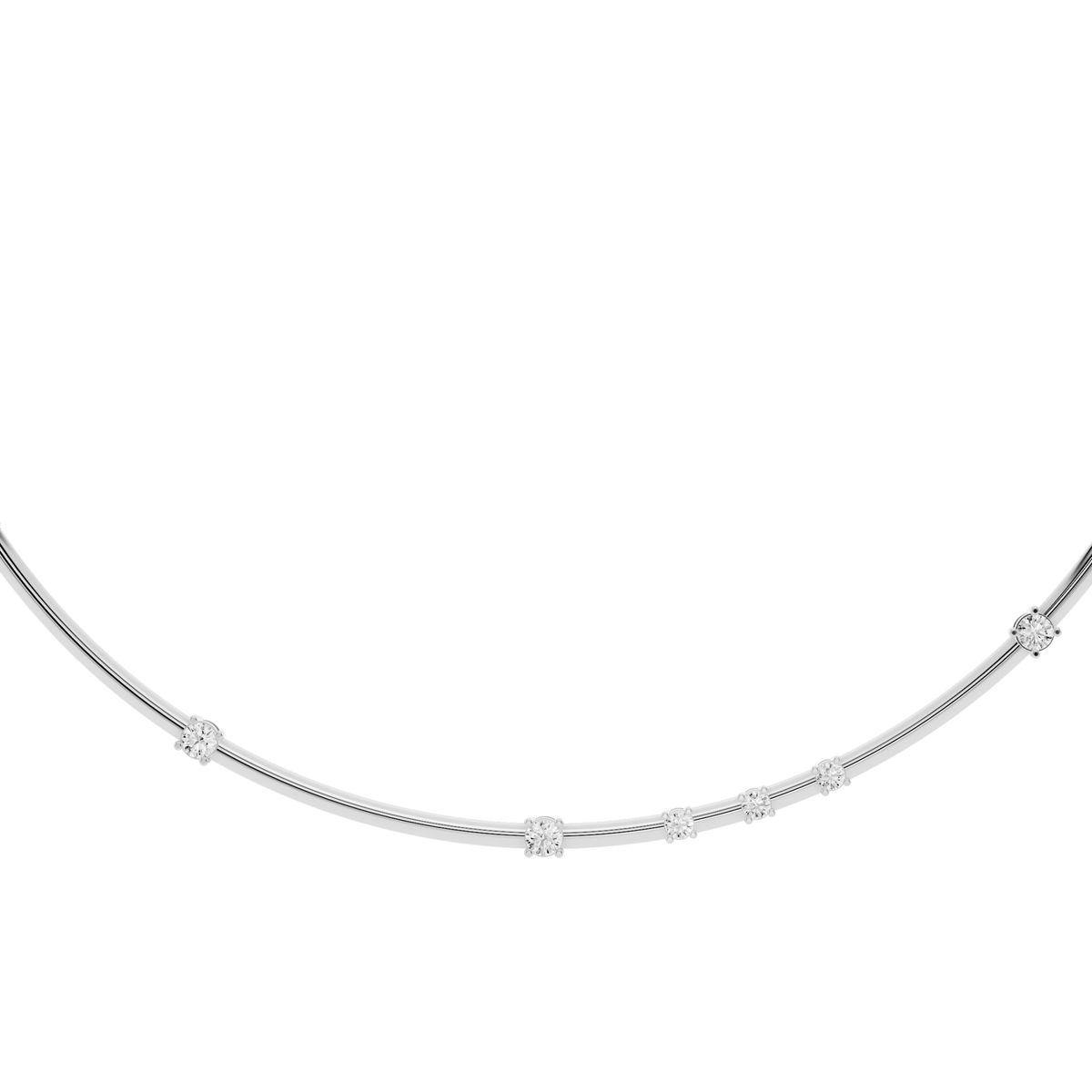 Three-Station Lab-Grown Diamond Collar Necklace