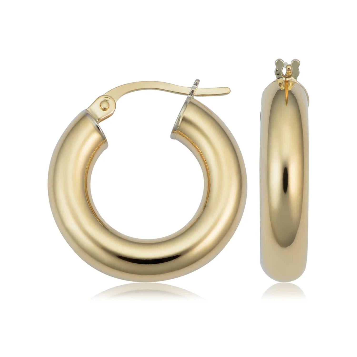 Tube Hoop Earrings with Hinged Clip Closure