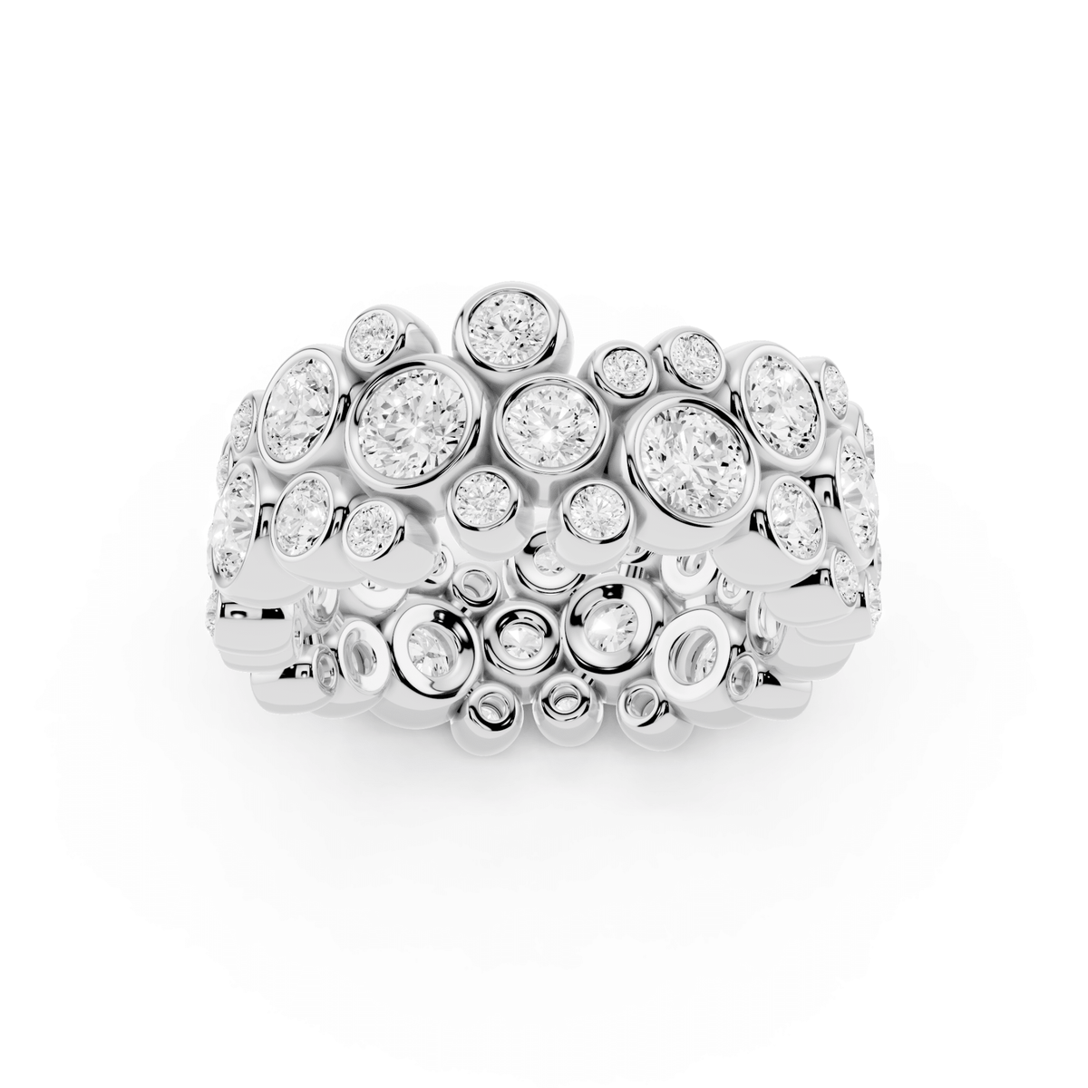 Wide Bezel Bubble Lab-Grown Diamond Band