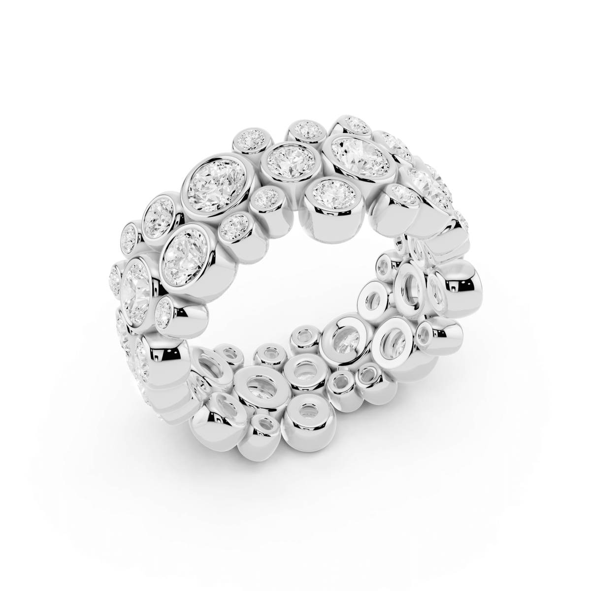 Wide Bezel Bubble Lab-Grown Diamond Band