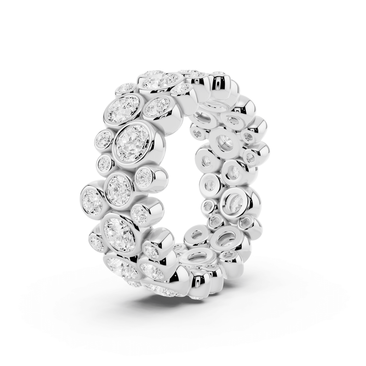 Wide Bezel Bubble Lab-Grown Diamond Band