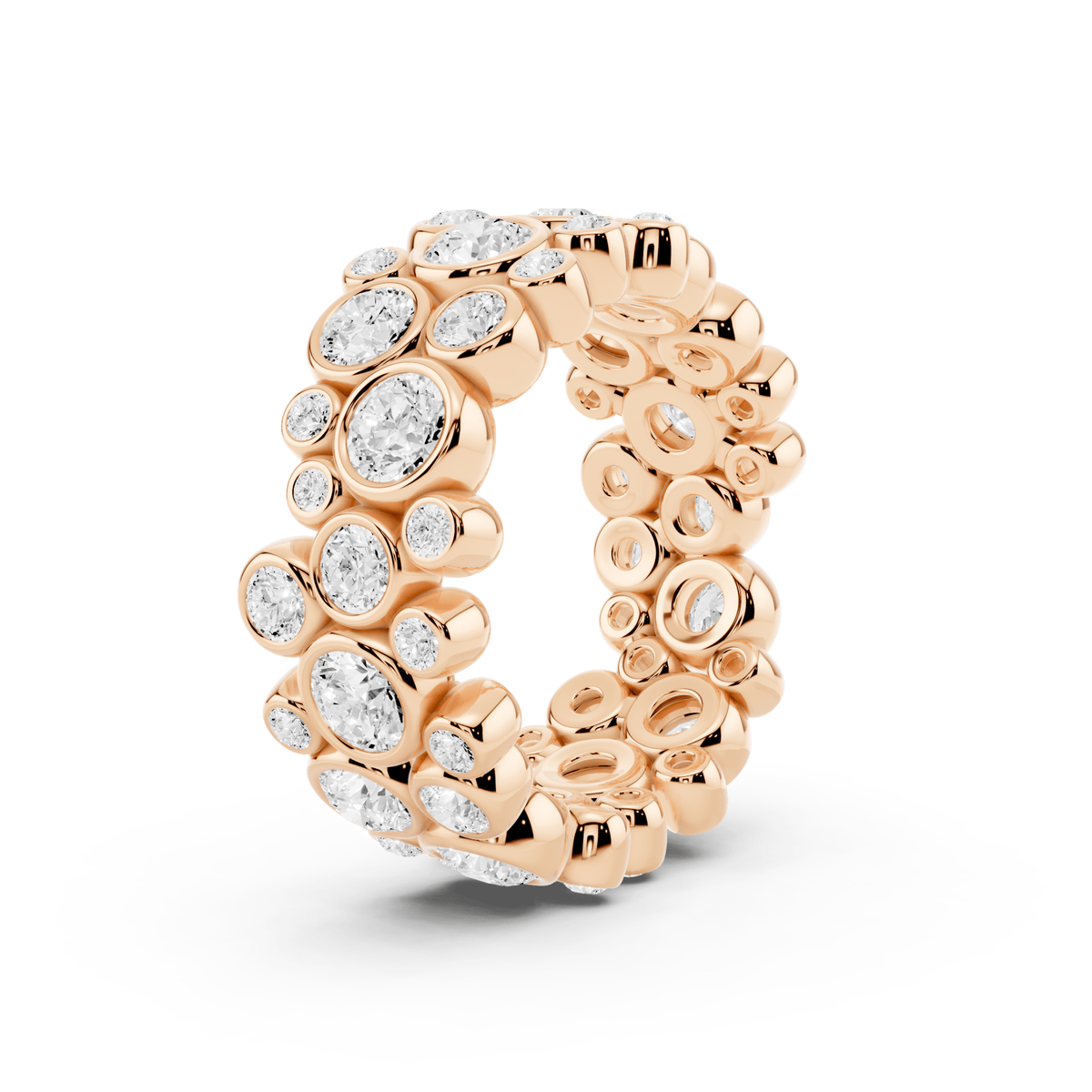 Wide Bezel Bubble Lab-Grown Diamond Band