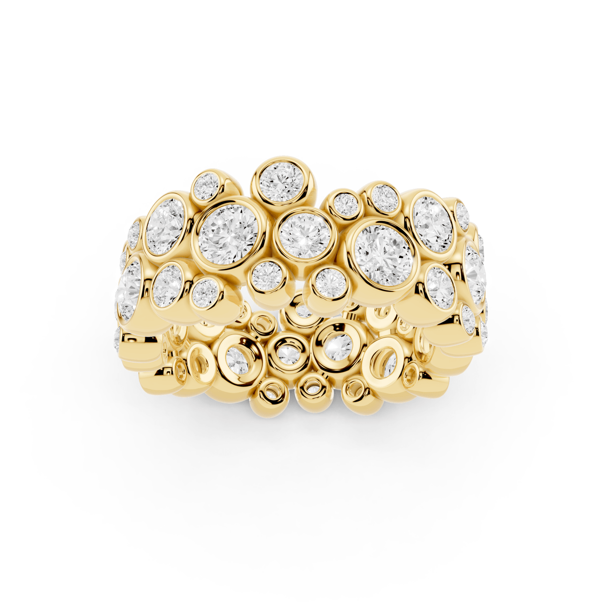 Wide Bezel Bubble Lab-Grown Diamond Band