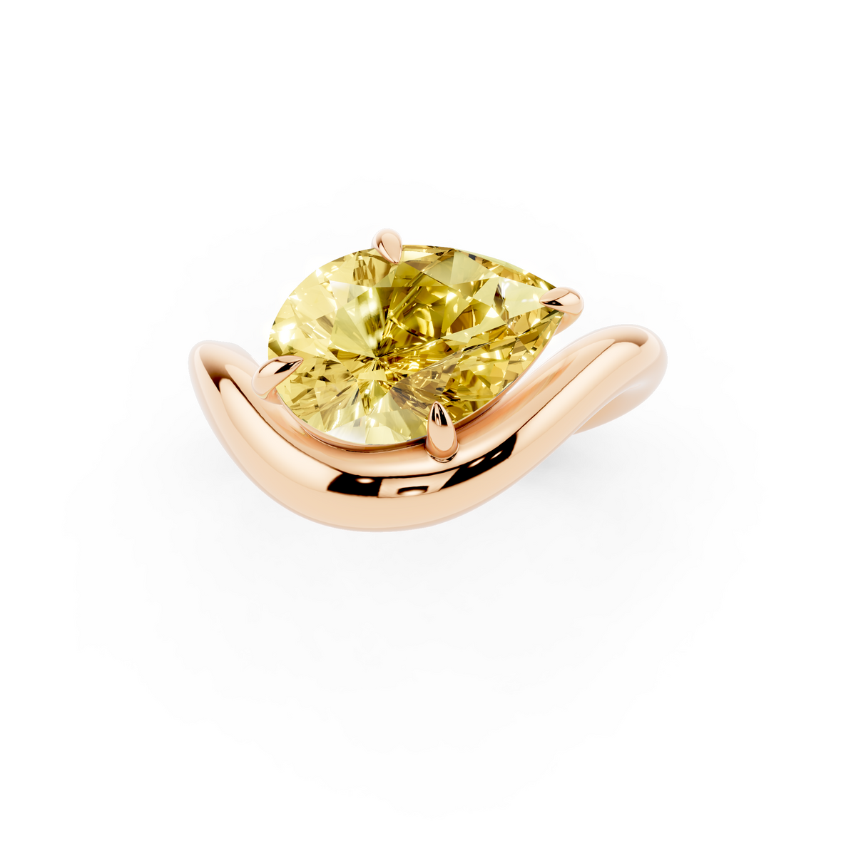 Yellow Pear Lab-Grown Diamond Ring