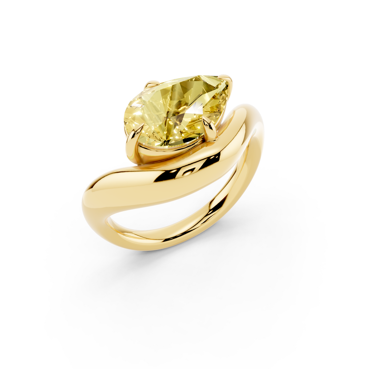Yellow Pear Lab-Grown Diamond Ring