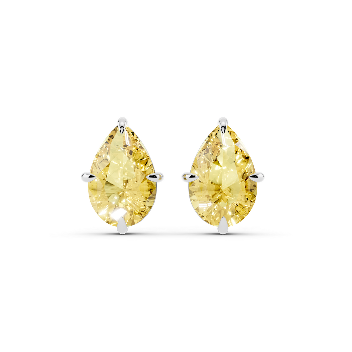 Yellow Pear Lab-Grown Diamond Stud Earrings