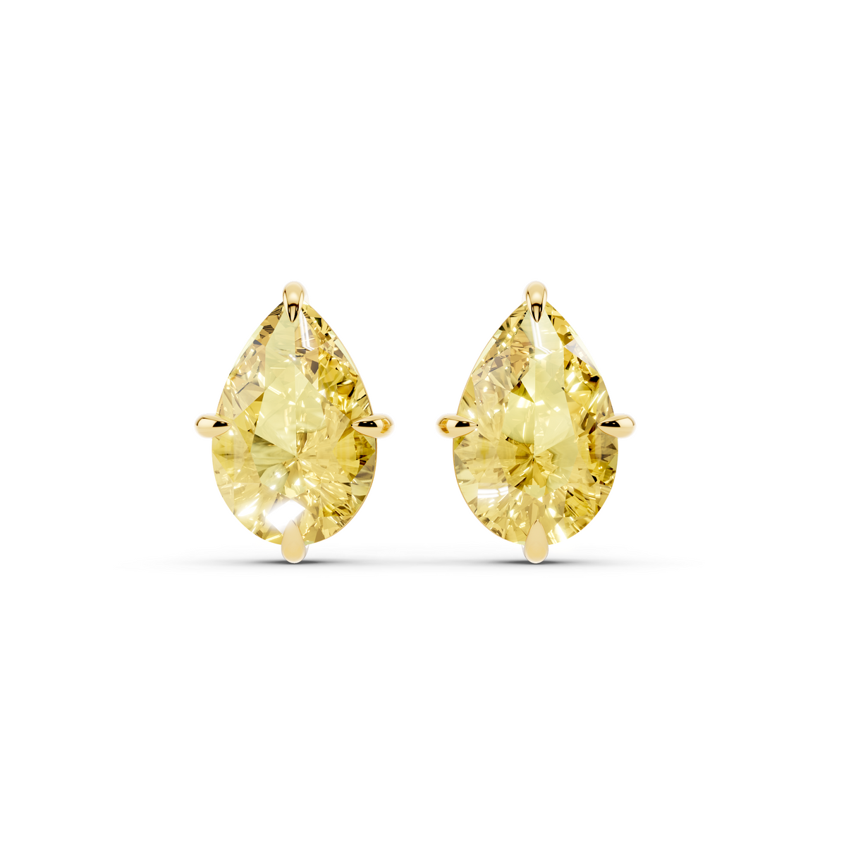 Yellow Pear Lab-Grown Diamond Stud Earrings