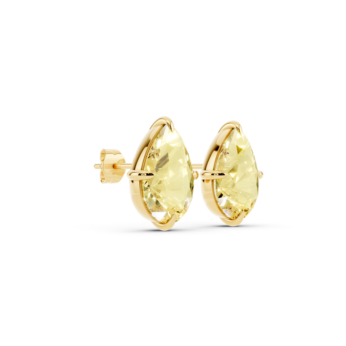 Yellow Pear Lab-Grown Diamond Stud Earrings