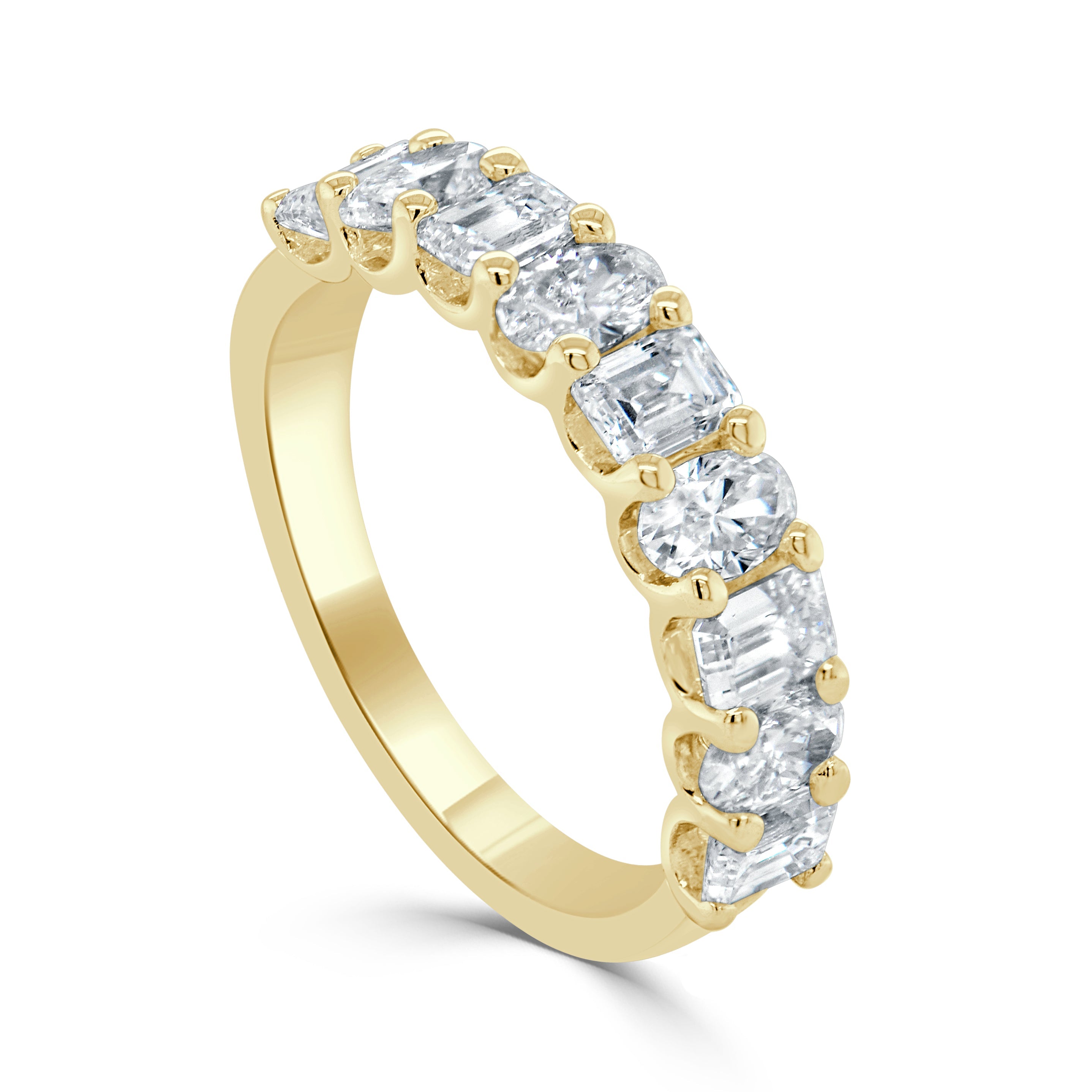 Oval Emerald-Cut Diamond Band