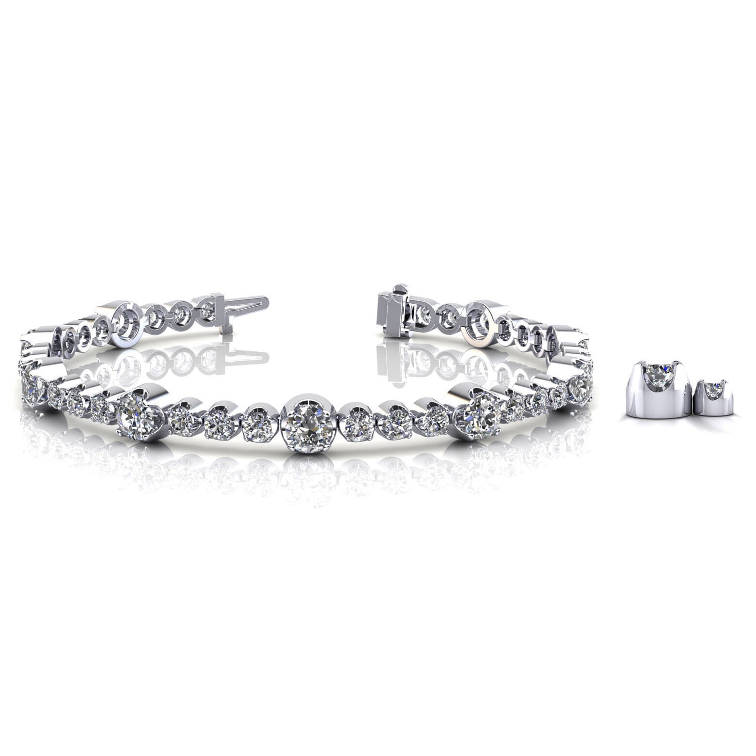Elegant Dual Sizes Diamond Bracelet