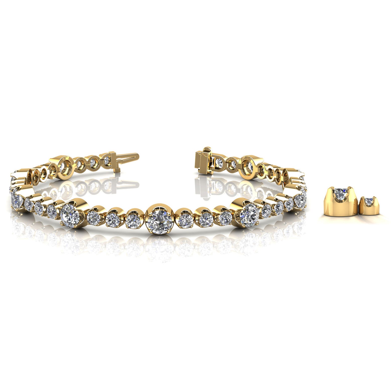 Elegant Dual Sizes Diamond Bracelet