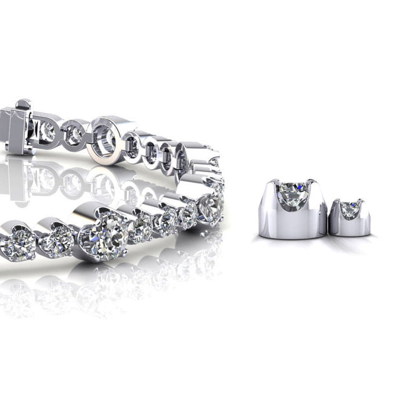 Elegant Dual Sizes Diamond Bracelet