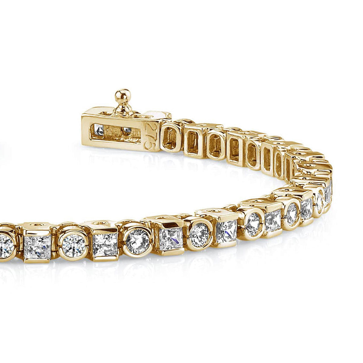 Square And Round Diamond Tennis Bracelet
