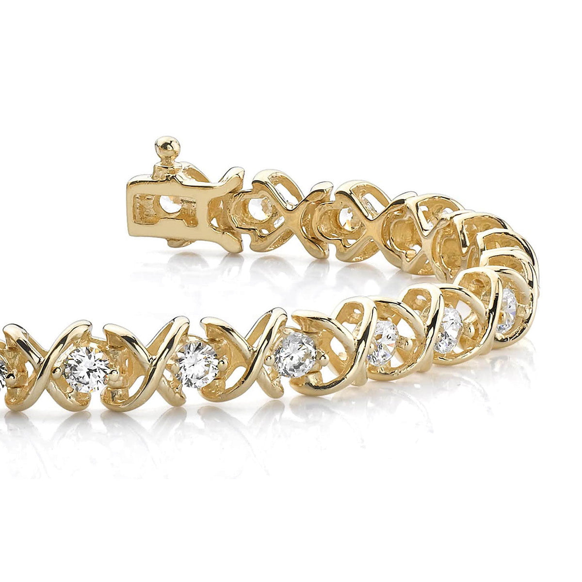 X Link Diamond Tennis Bracelet