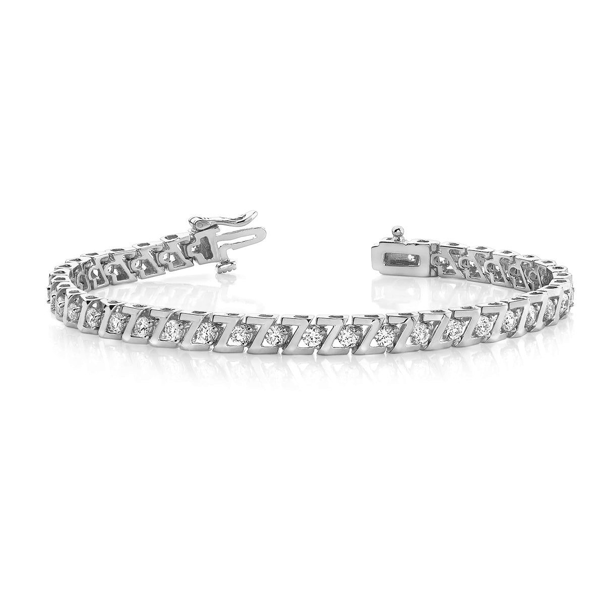 Z Link Prong Set Diamond Tennis Bracelet