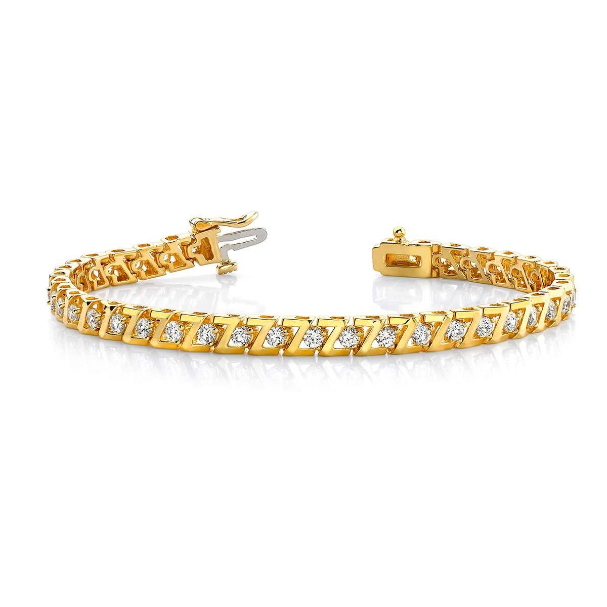Z Link Prong Set Diamond Tennis Bracelet