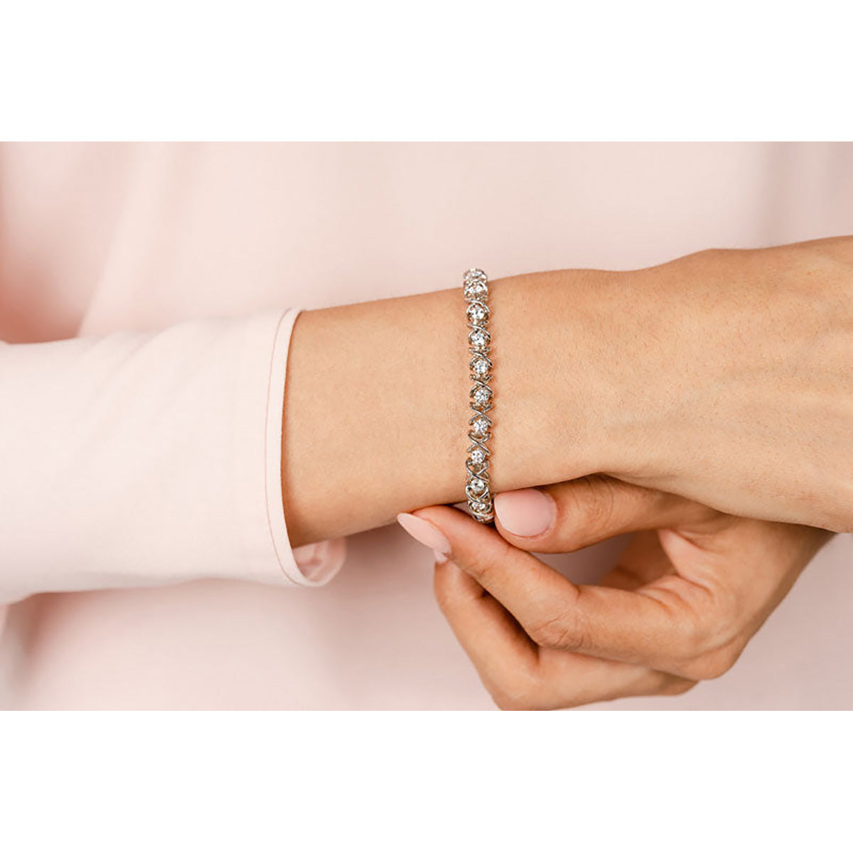 X Link Diamond Tennis Bracelet