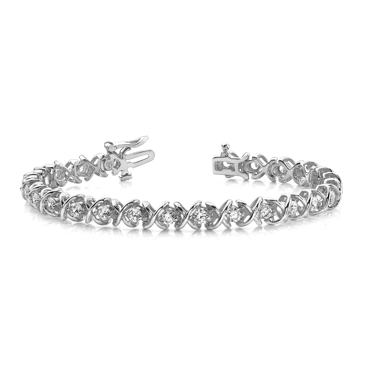 X Link Diamond Tennis Bracelet