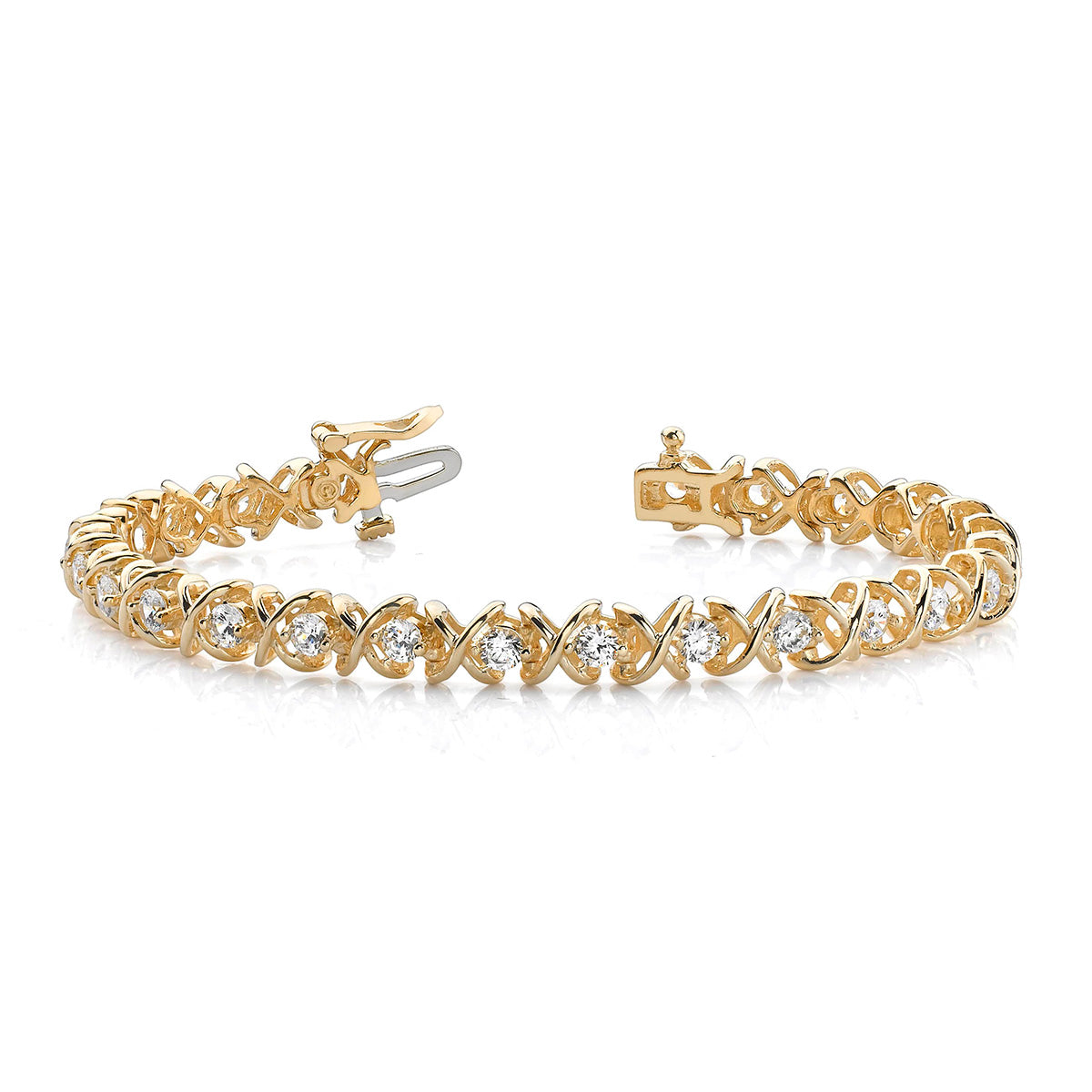 X Link Diamond Tennis Bracelet