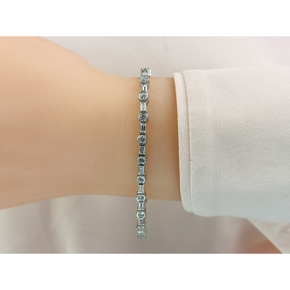 Half Bezel And Channel Set Diamond Bracelet
