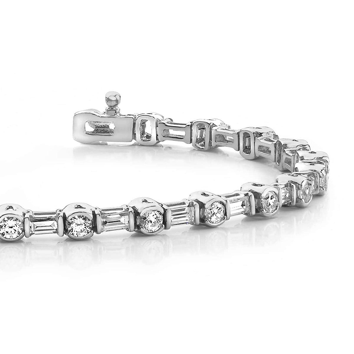 Half Bezel And Channel Set Diamond Bracelet