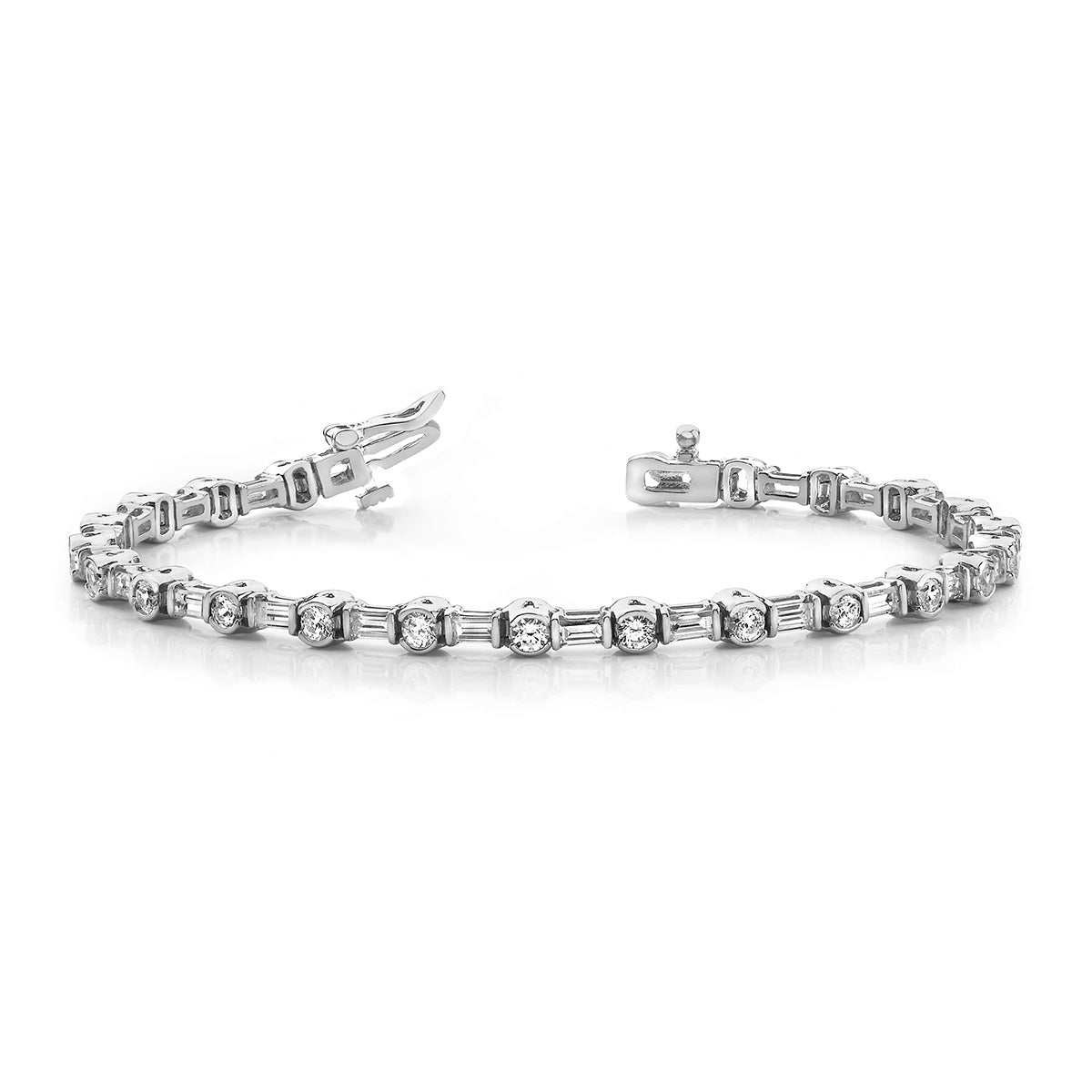 Half Bezel And Channel Set Diamond Bracelet
