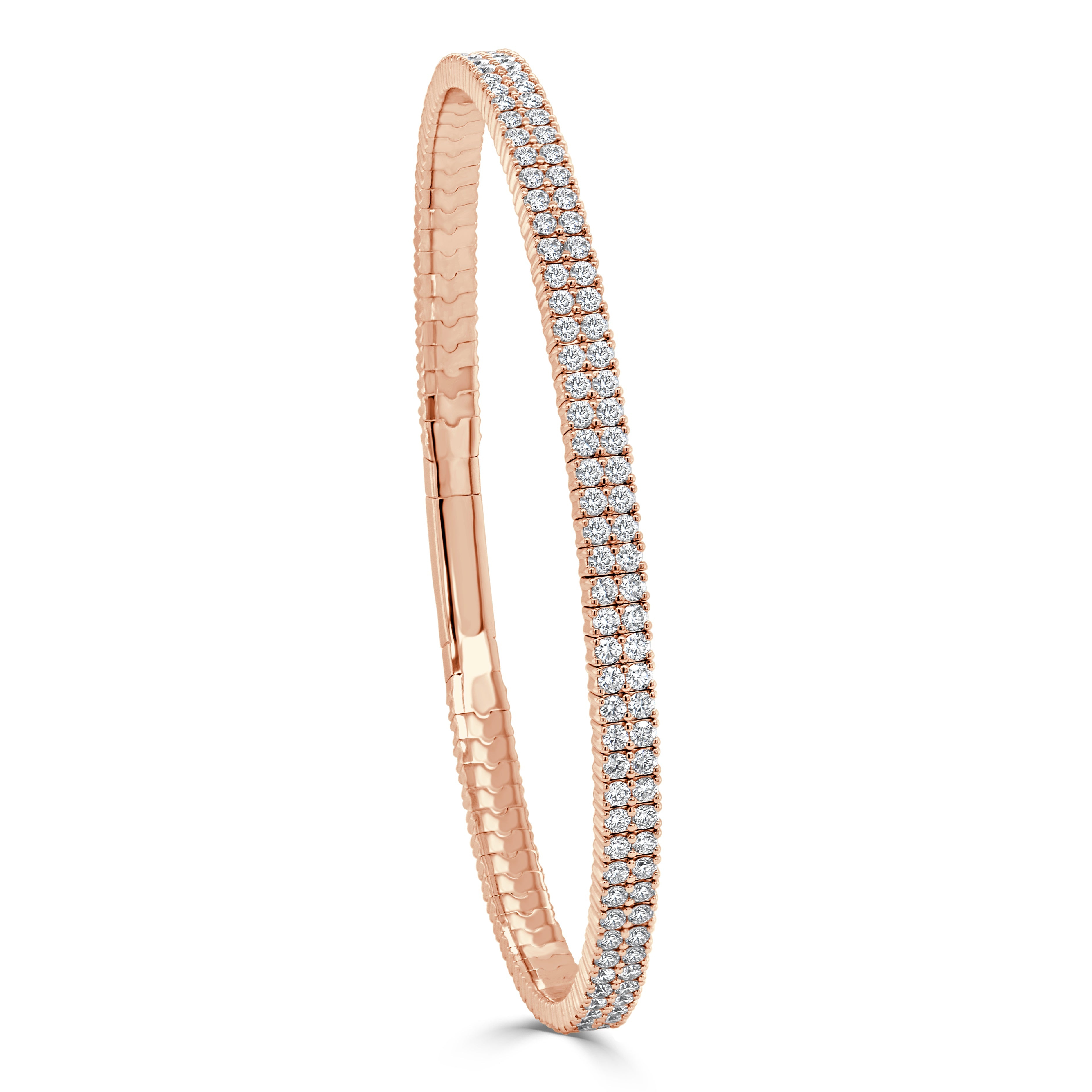 Diamond Double Row Flexible Bangle