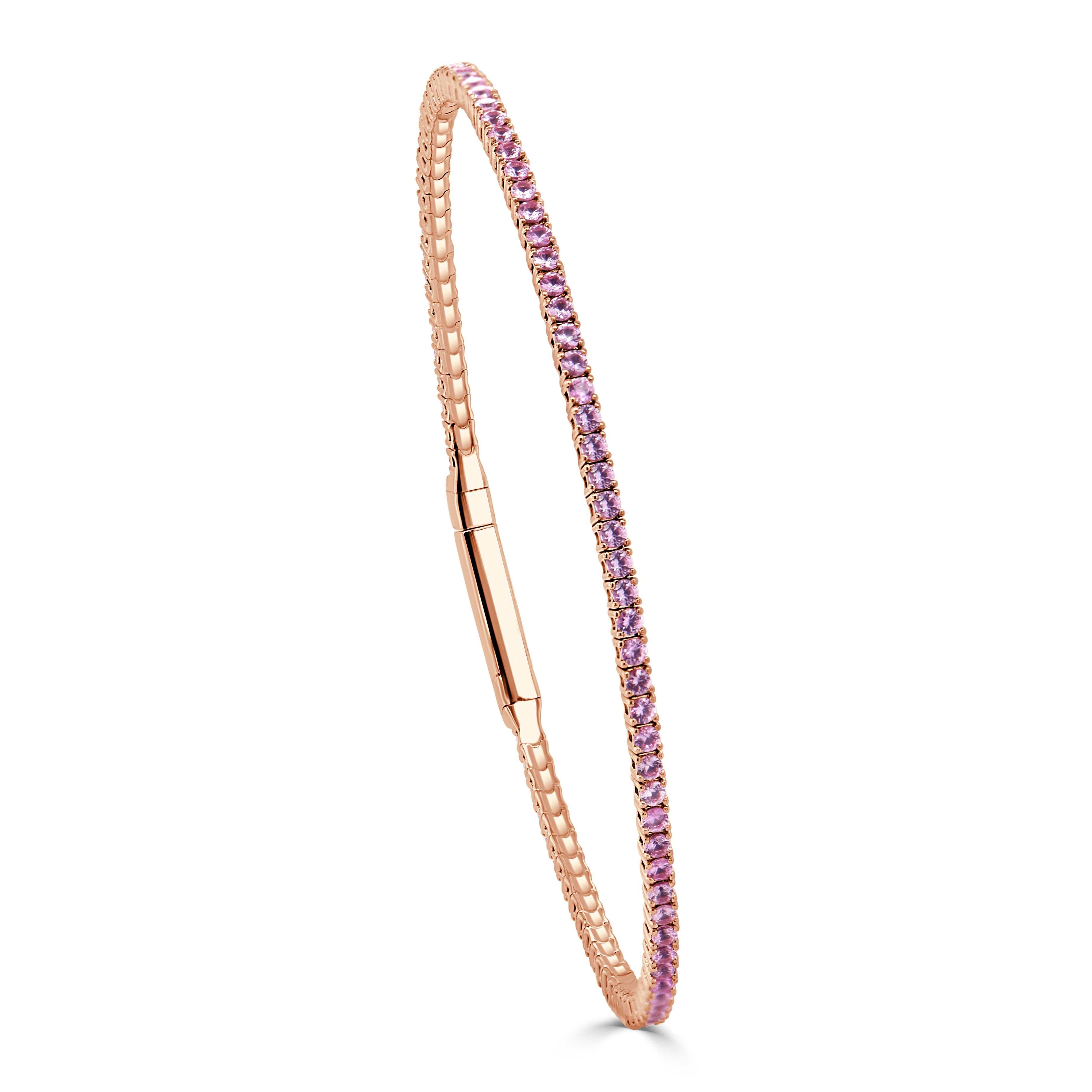 Pink Sapphire Flexible Eternity Bangle