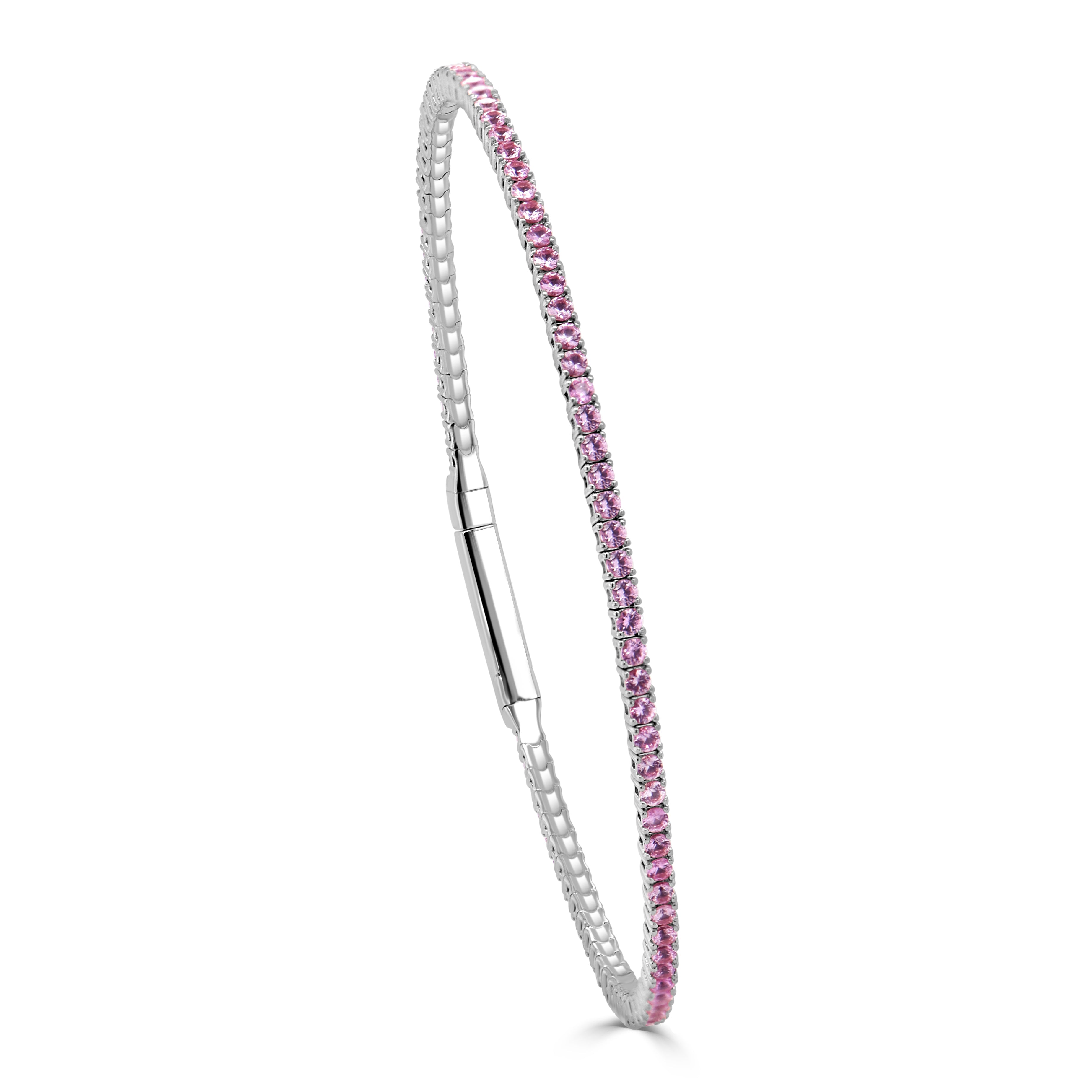 Pink Sapphire Flexible Eternity Bangle