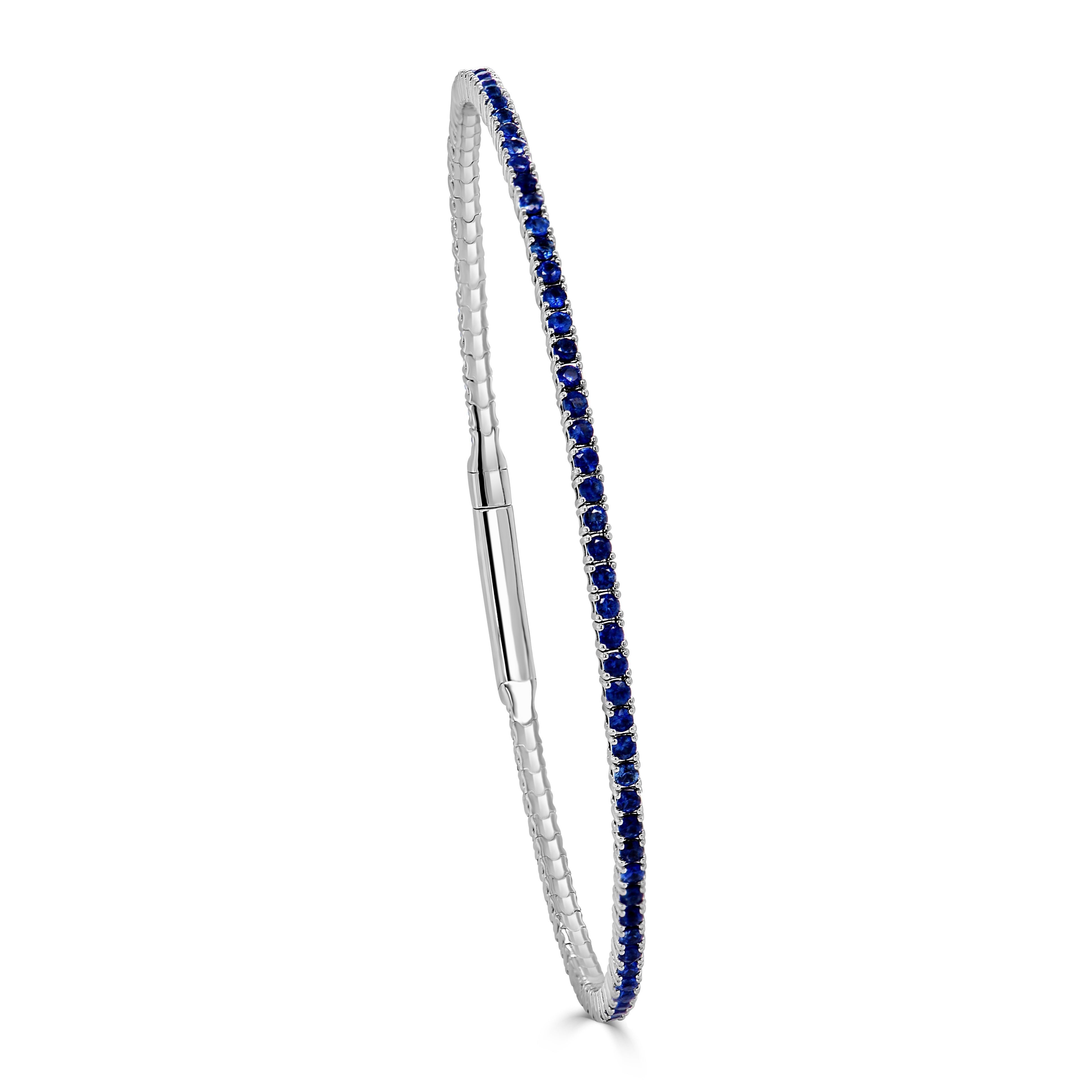 Blue Sapphire Flexible Eternity Bangle
